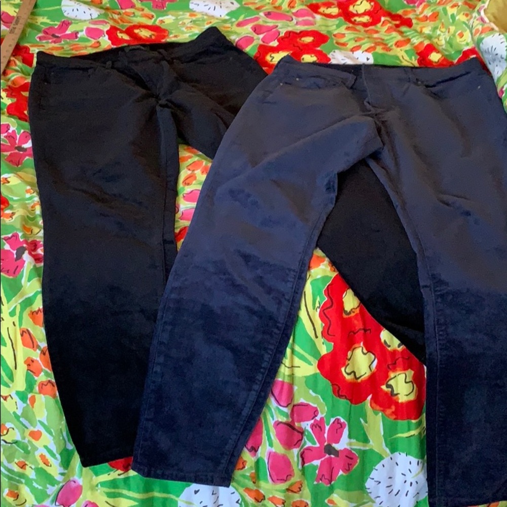 Bundle of 2 Ann Taylor velour skinny jeans 12
